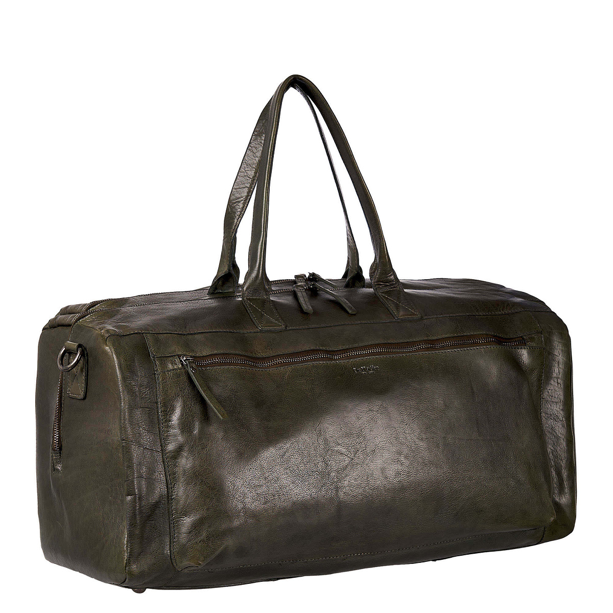 Зеленая мужская дорожная сумка из натуральной кожи Dr. Koffer