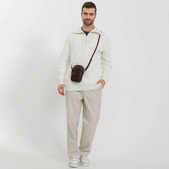 Сумка через плечо Dr.Koffer из натуральной кожи коричневая