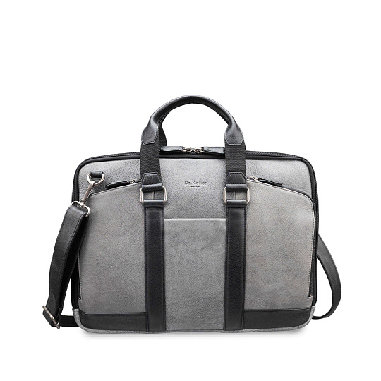 Деловая сумка Dr.Koffer из натуральной кожи серая