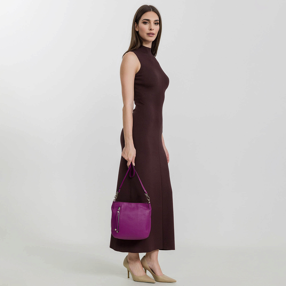 Женская сумка Dr. Koffer из натуральной кожи розовая