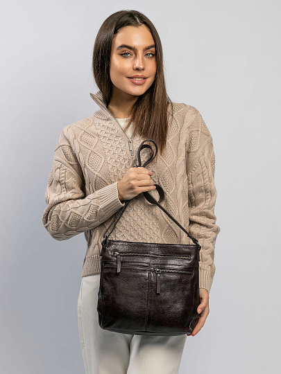 Сумка через плечо Dr.Koffer из натуральной кожи коричневая