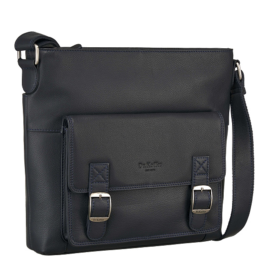 Сумка через плечо Dr.Koffer из натуральной кожи синяя