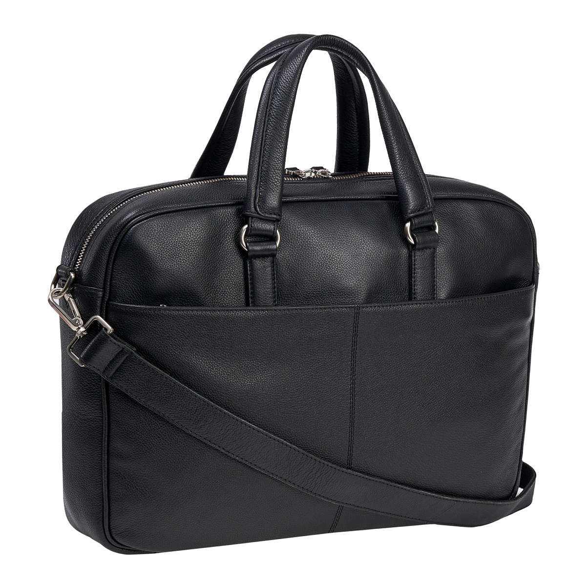 Деловая сумка Dr.Koffer из натуральной кожи черная