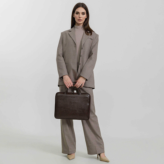 Женская сумка Dr.Koffer из натуральной кожи коричневая