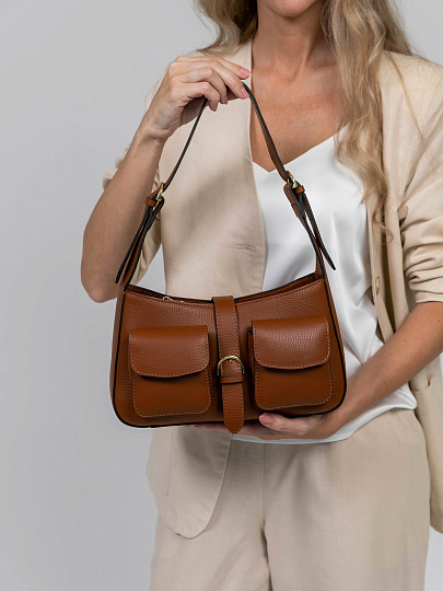 Женская сумка Dr.Koffer из натуральной кожи коричневая