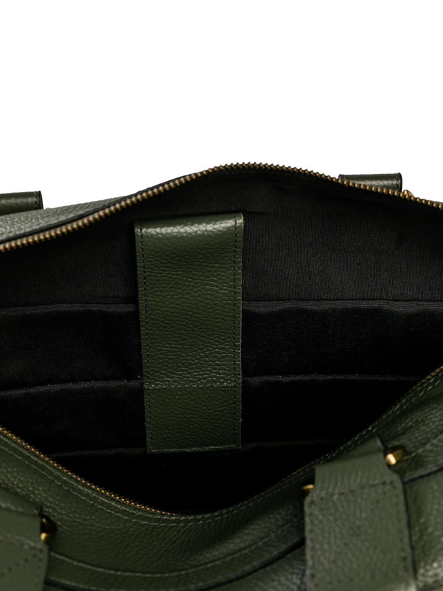 Дорожная сумка Dr. Koffer из натуральной кожи зеленая