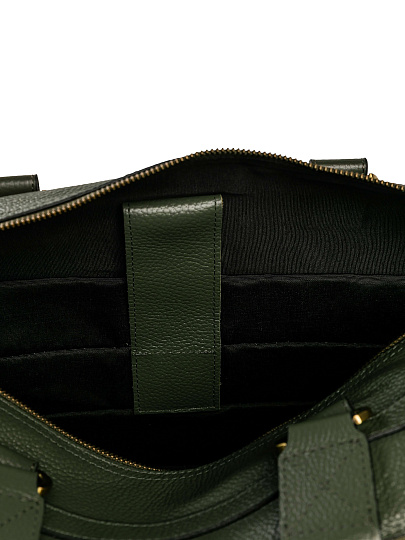 Дорожная сумка Dr. Koffer из натуральной кожи зеленая