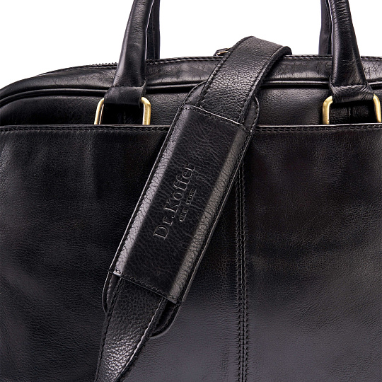 Деловая сумка Dr.Koffer из натуральной кожи черная