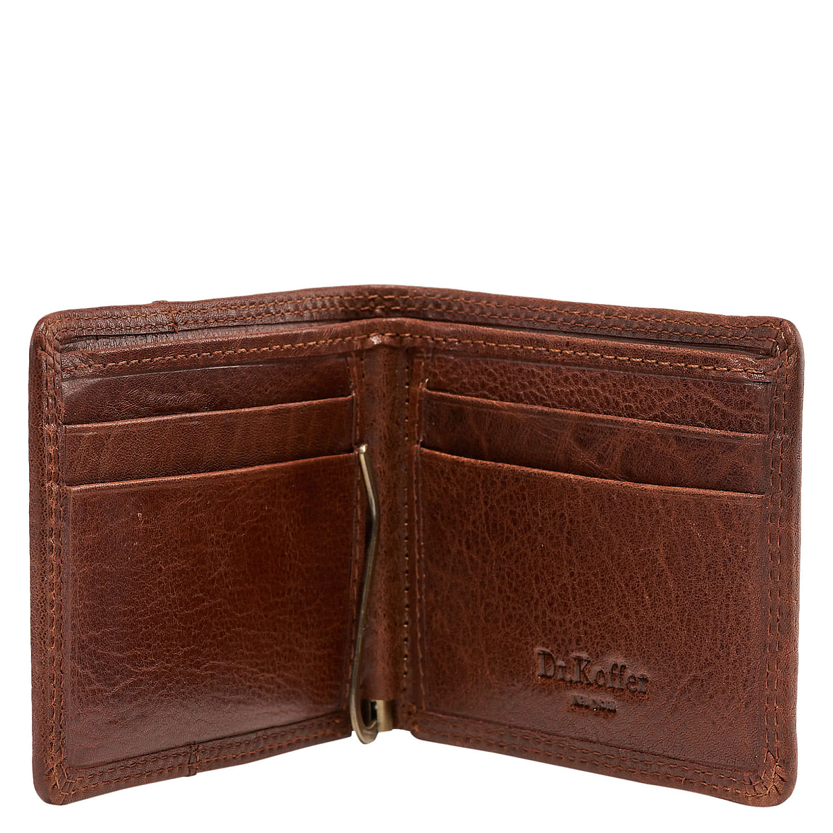 Зажим для денег Dr.Koffer из натуральной кожи коричневый