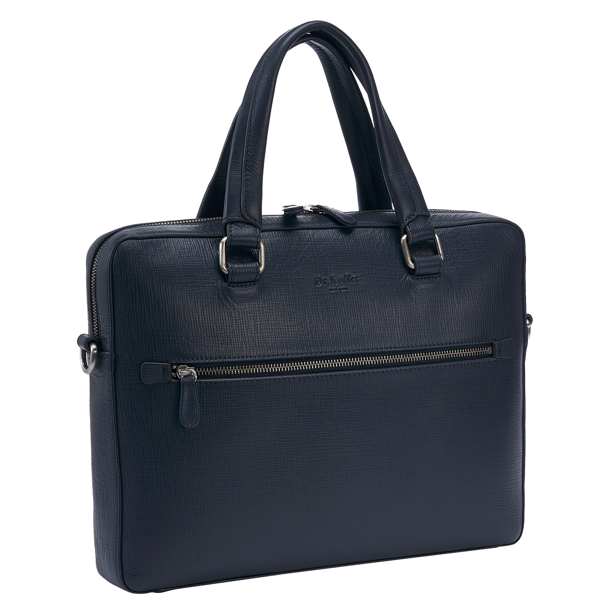 Деловая сумка Dr.Koffer из натуральной кожи синяя