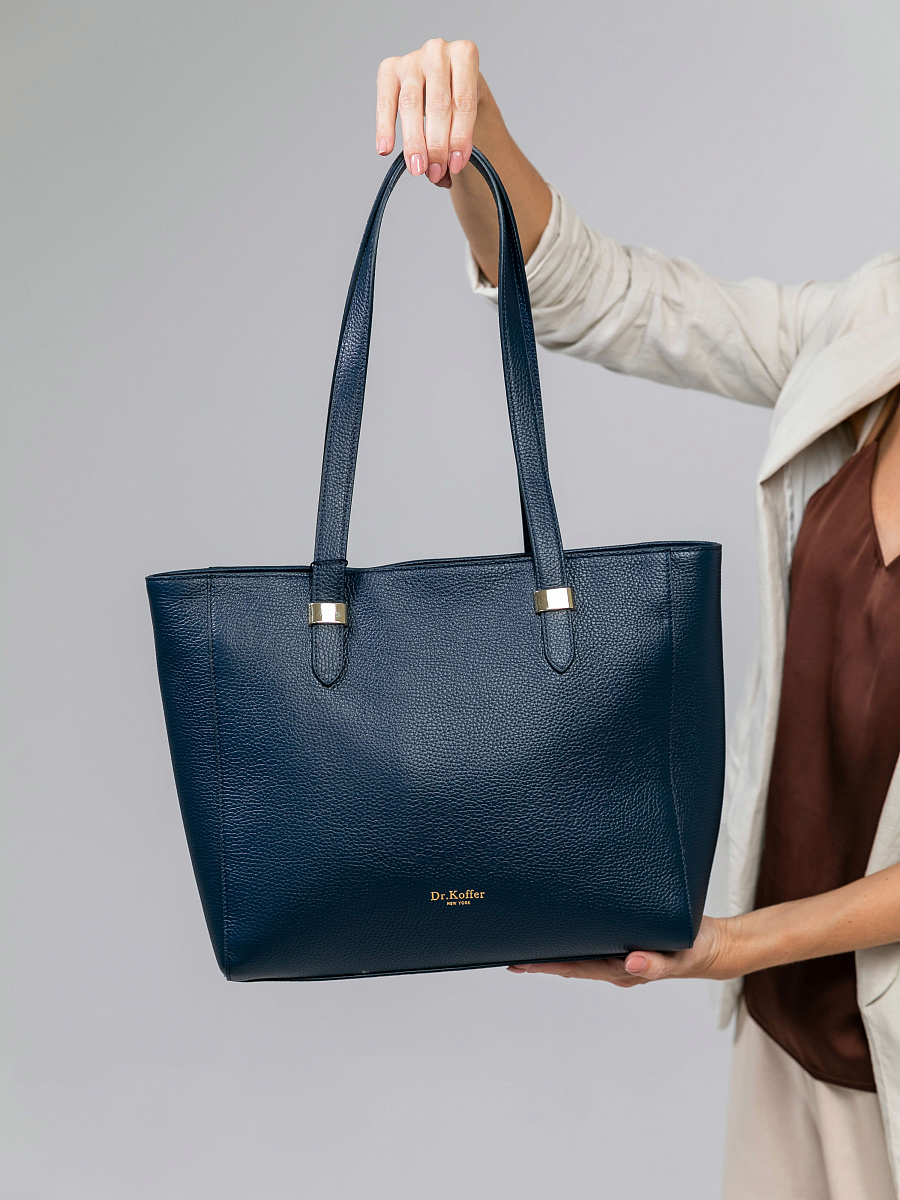 Женская сумка Dr.Koffer из натуральной кожи синяя