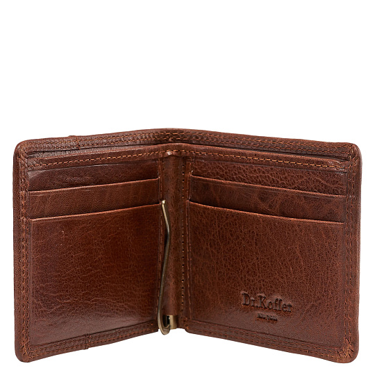 Зажим для денег Dr.Koffer из натуральной кожи коричневый