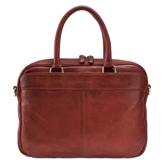 Деловая сумка Dr.Koffer из натуральной кожи коричневая