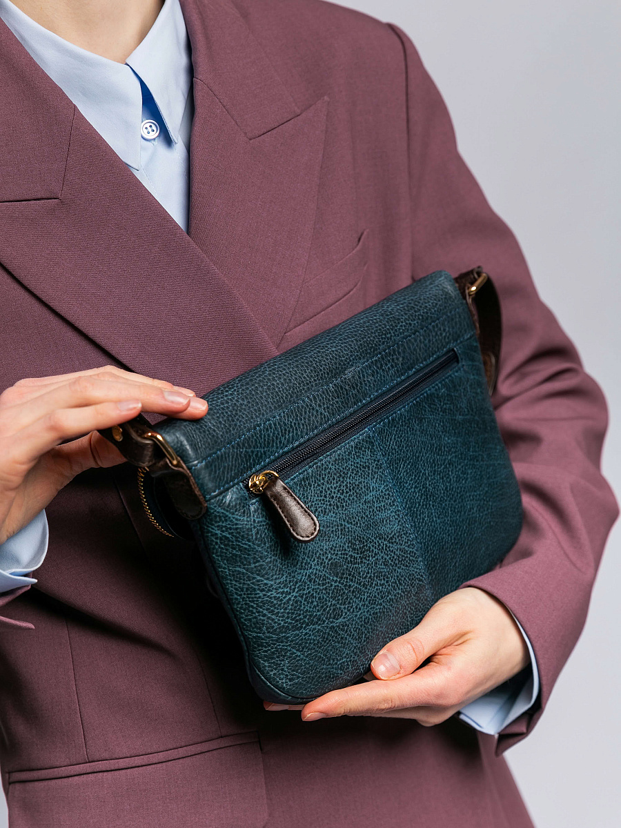 Женская сумка Dr. Koffer из натуральной кожи синяя