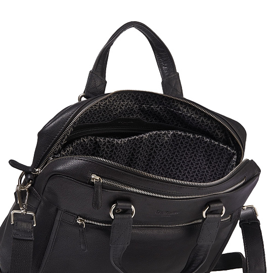 Деловая сумка Dr.Koffer из натуральной кожи черная