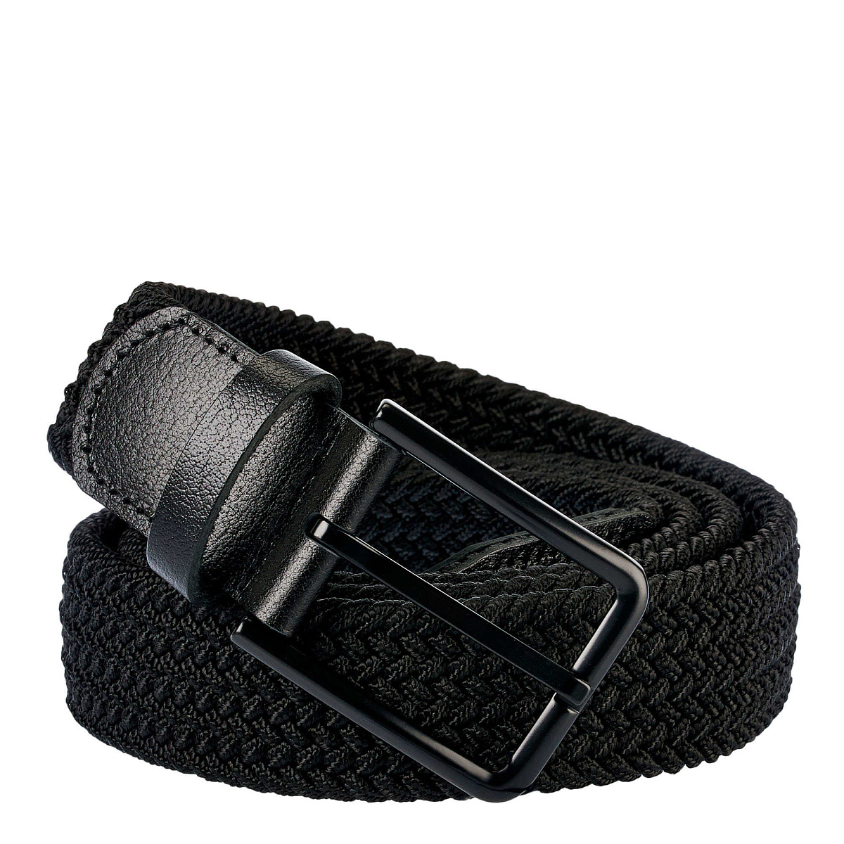 Ремень Dr.Koffer из натуральной кожи и текстиля черный