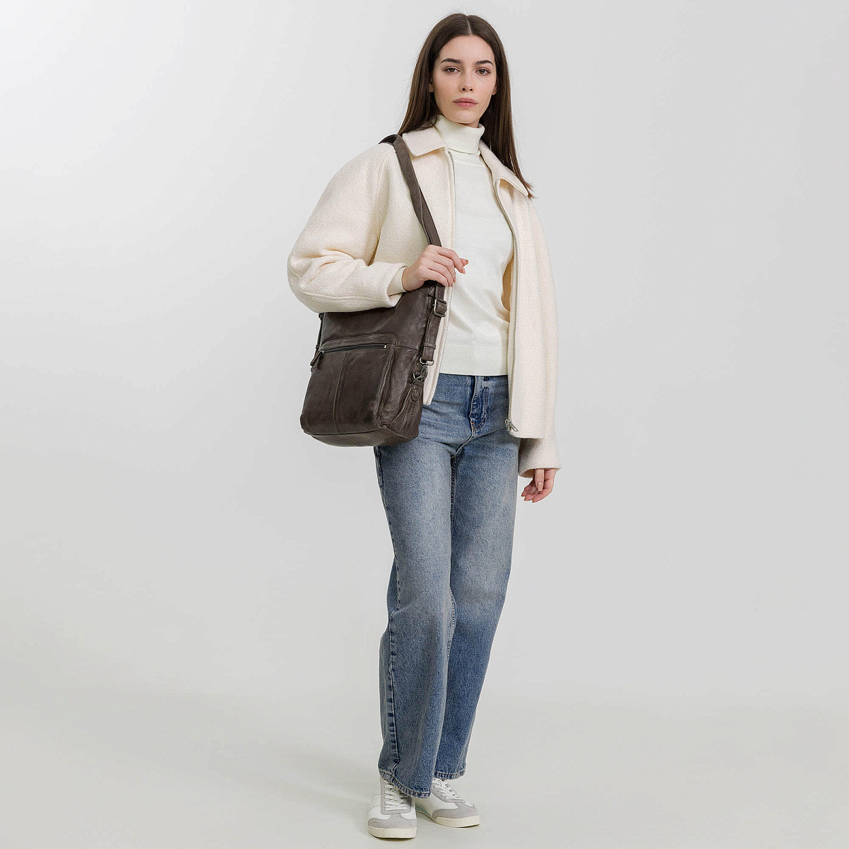 Сумка через плечо Dr.Koffer из натуральной кожи коричневая