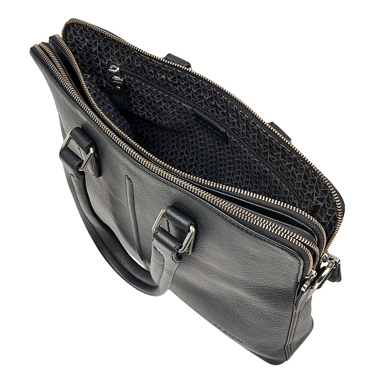 Деловая сумка Dr.Koffer из натуральной кожи черная