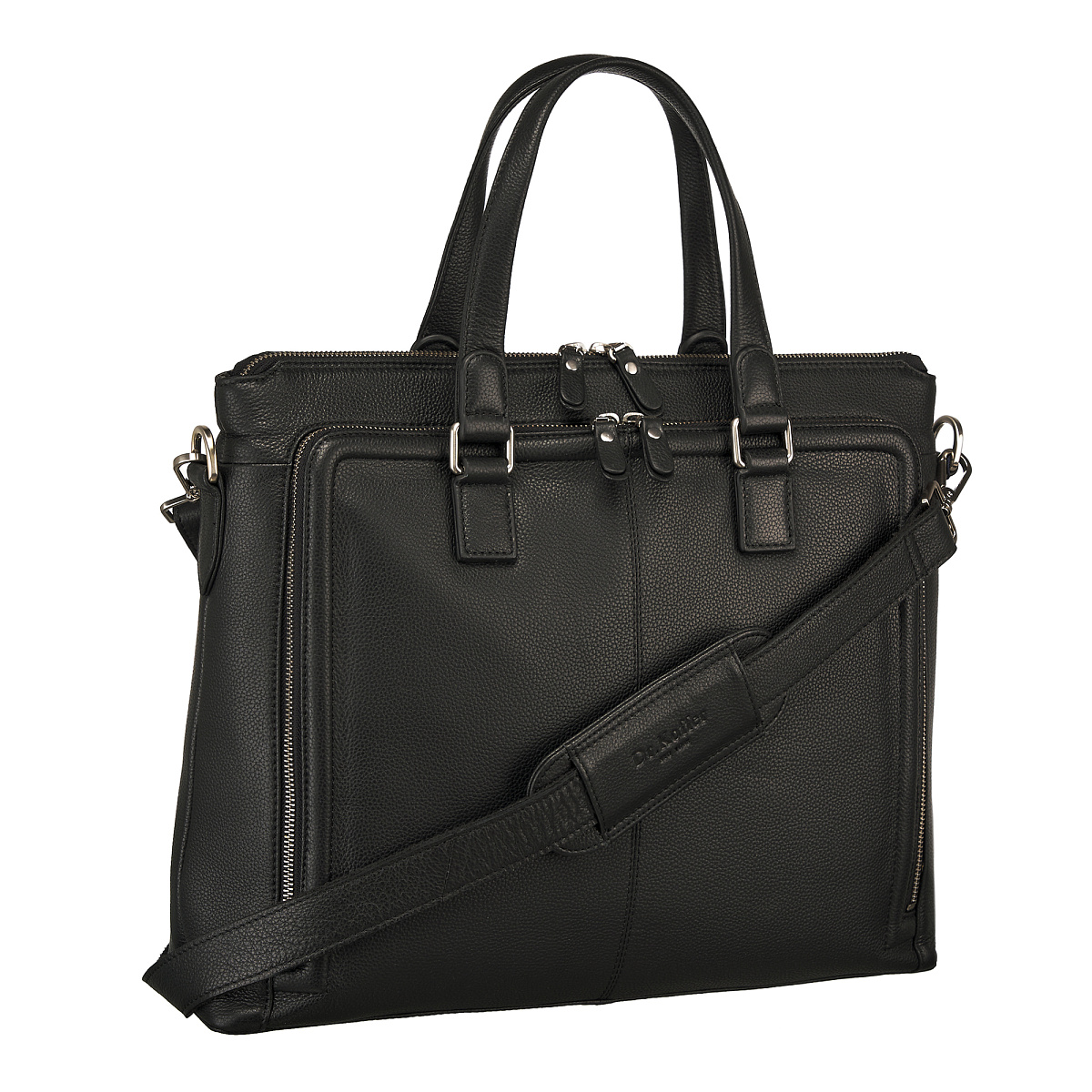 Деловая сумка Dr.Koffer из натуральной кожи черная