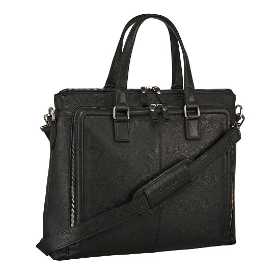 Деловая сумка Dr.Koffer из натуральной кожи черная