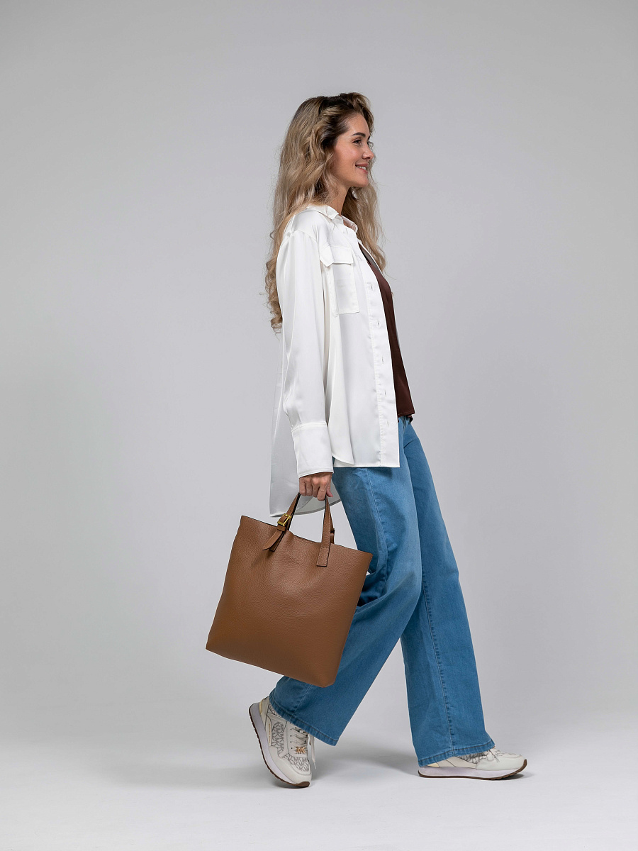 Женская сумка Dr.Koffer из натуральной кожи коричневая