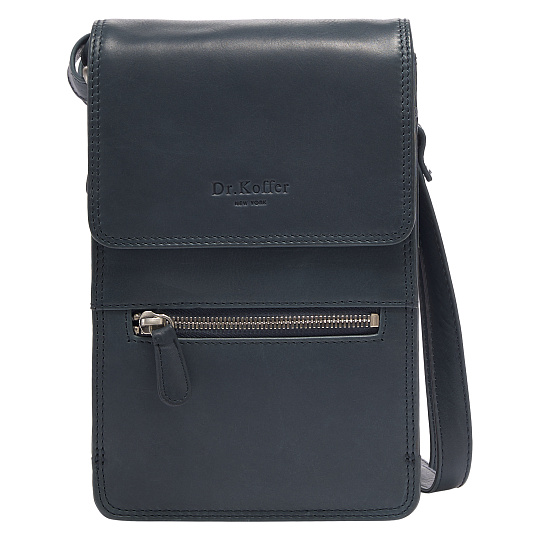 Сумка через плечо Dr.Koffer из натуральной кожи синяя