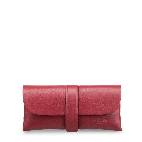Очечник Dr.Koffer из натуральной кожи красный