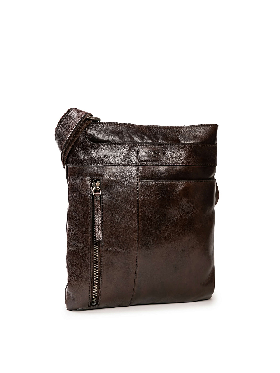 Сумка через плечо Dr.Koffer из натуральной кожи коричневая