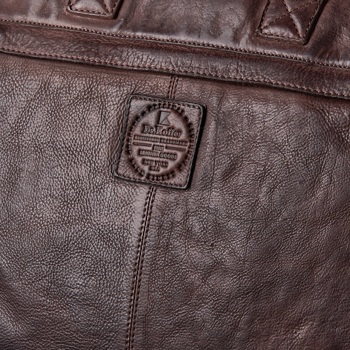 Деловая сумка Dr.Koffer из натуральной кожи темно-коричневая