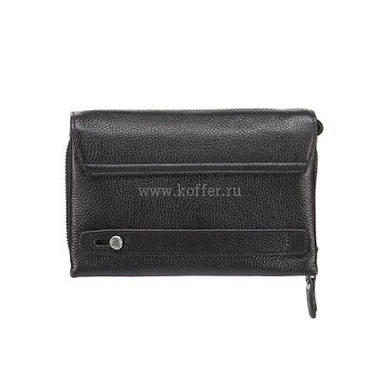 Сумка барсетка из натуральной кожи Dr. Koffer черная