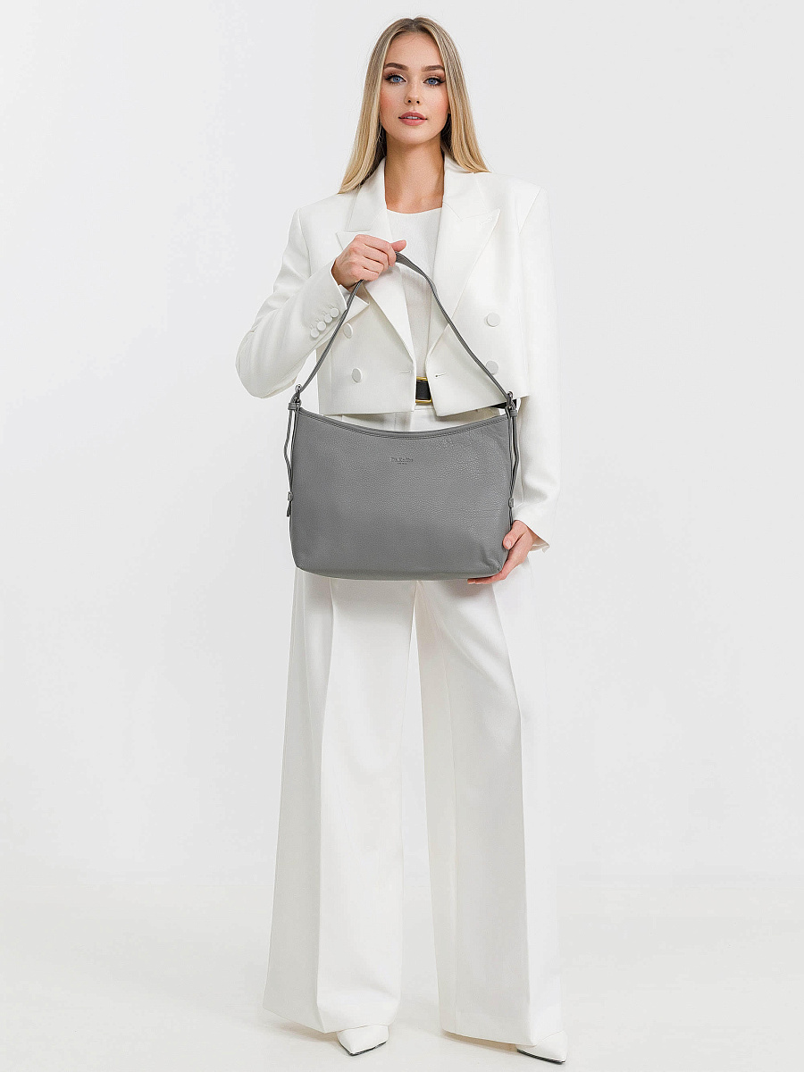 Женская сумка Dr.Koffer из натуральной кожи серая