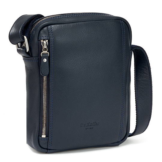 Сумка через плечо Dr.Koffer из натуральной кожи синяя