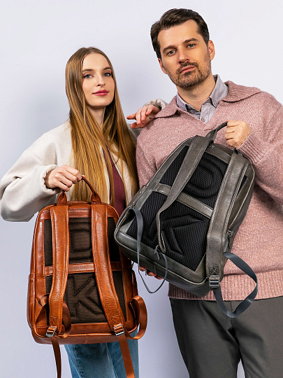 Рюкзак Dr. Koffer из натуральной кожи коричневый