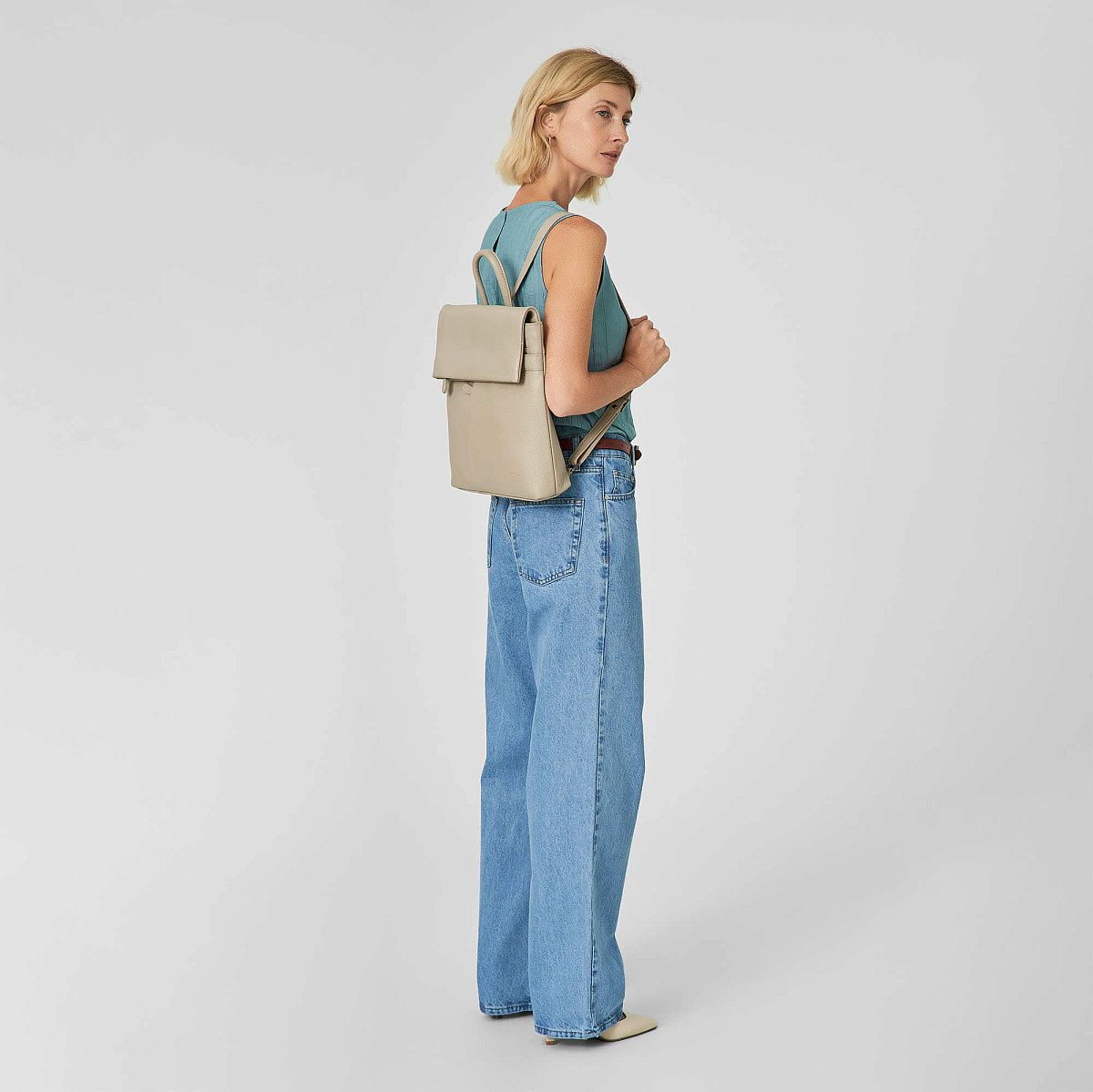 Рюкзак Dr.Koffer из натуральной кожи белый