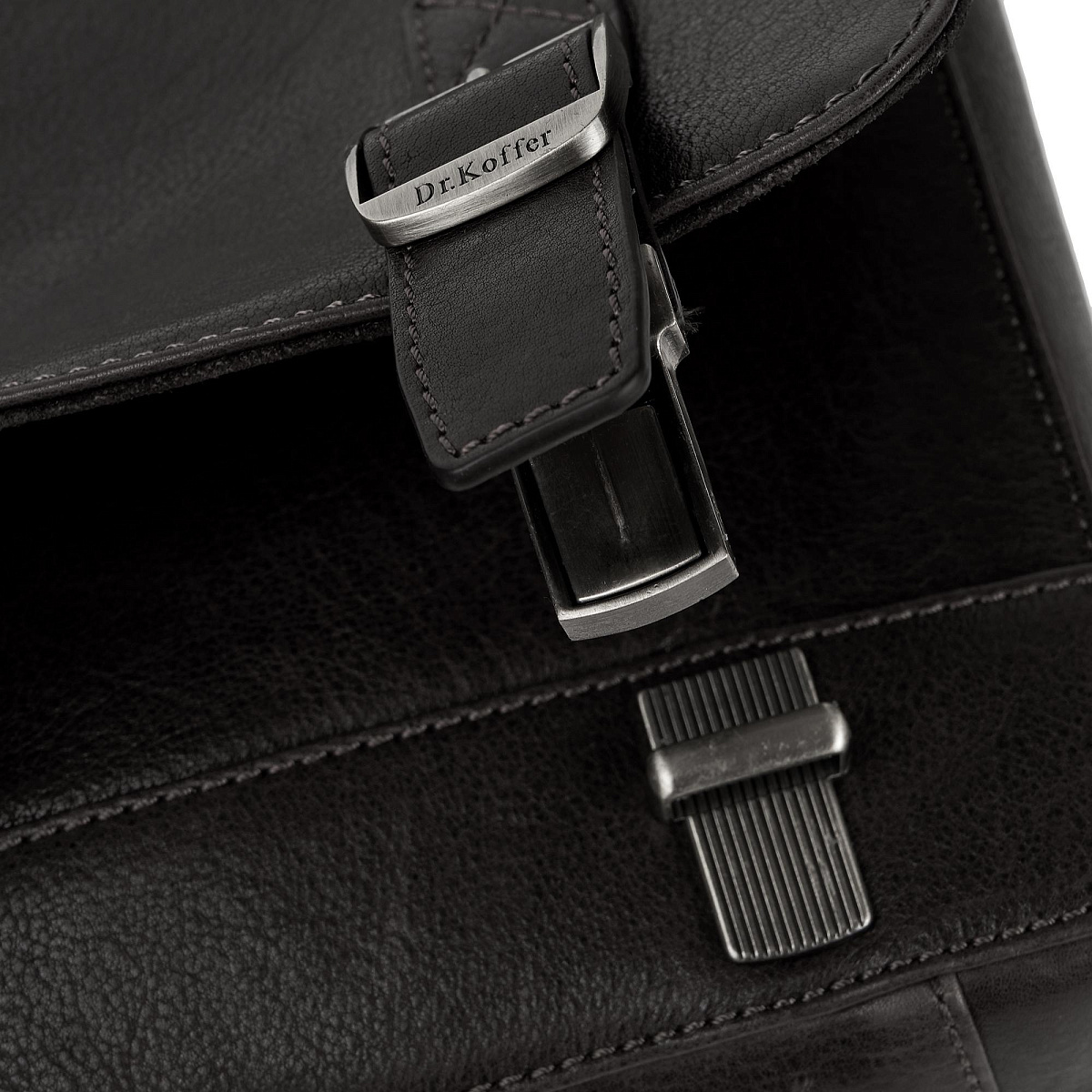Портфель Dr.Koffer из натуральной кожи черный