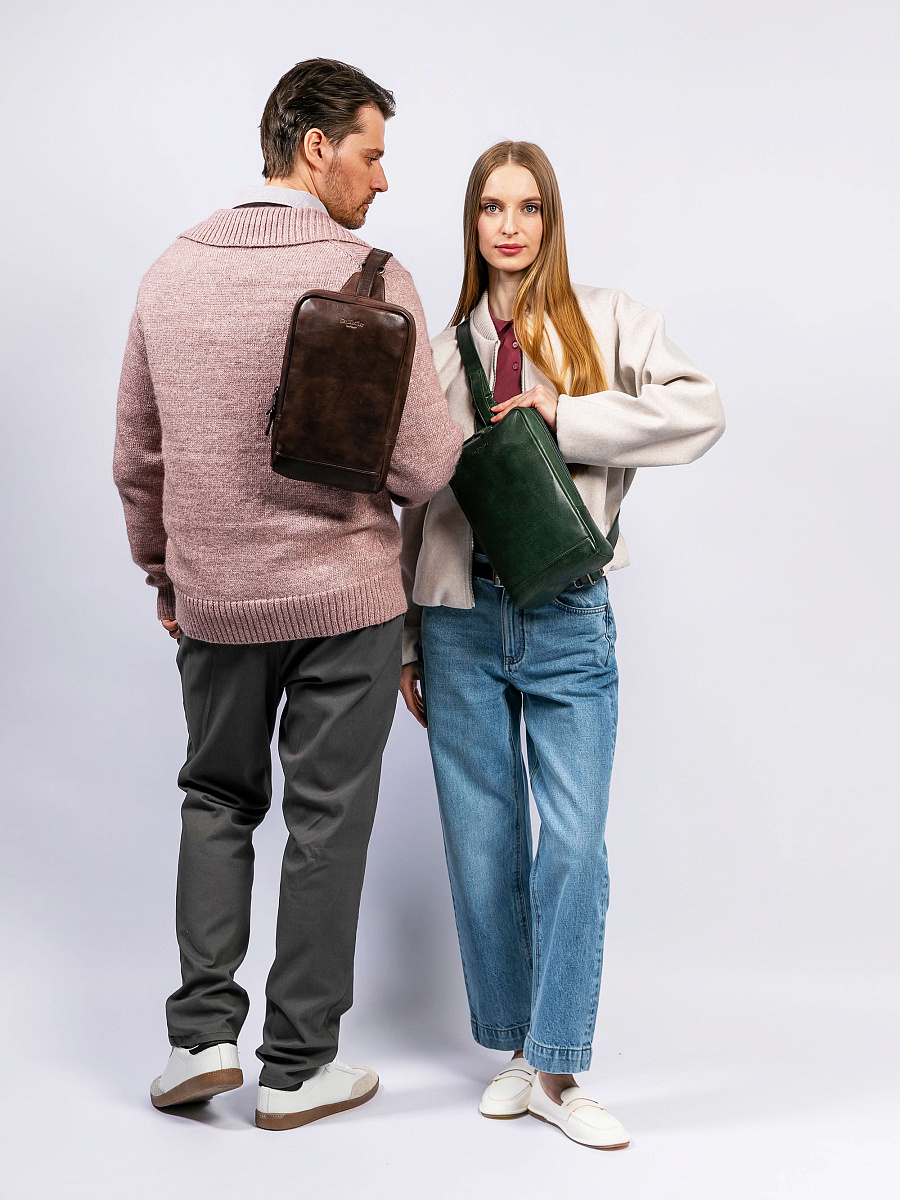 Рюкзак Dr. Koffer из натуральной кожи зеленый