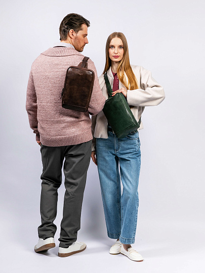 Рюкзак Dr. Koffer из натуральной кожи зеленый