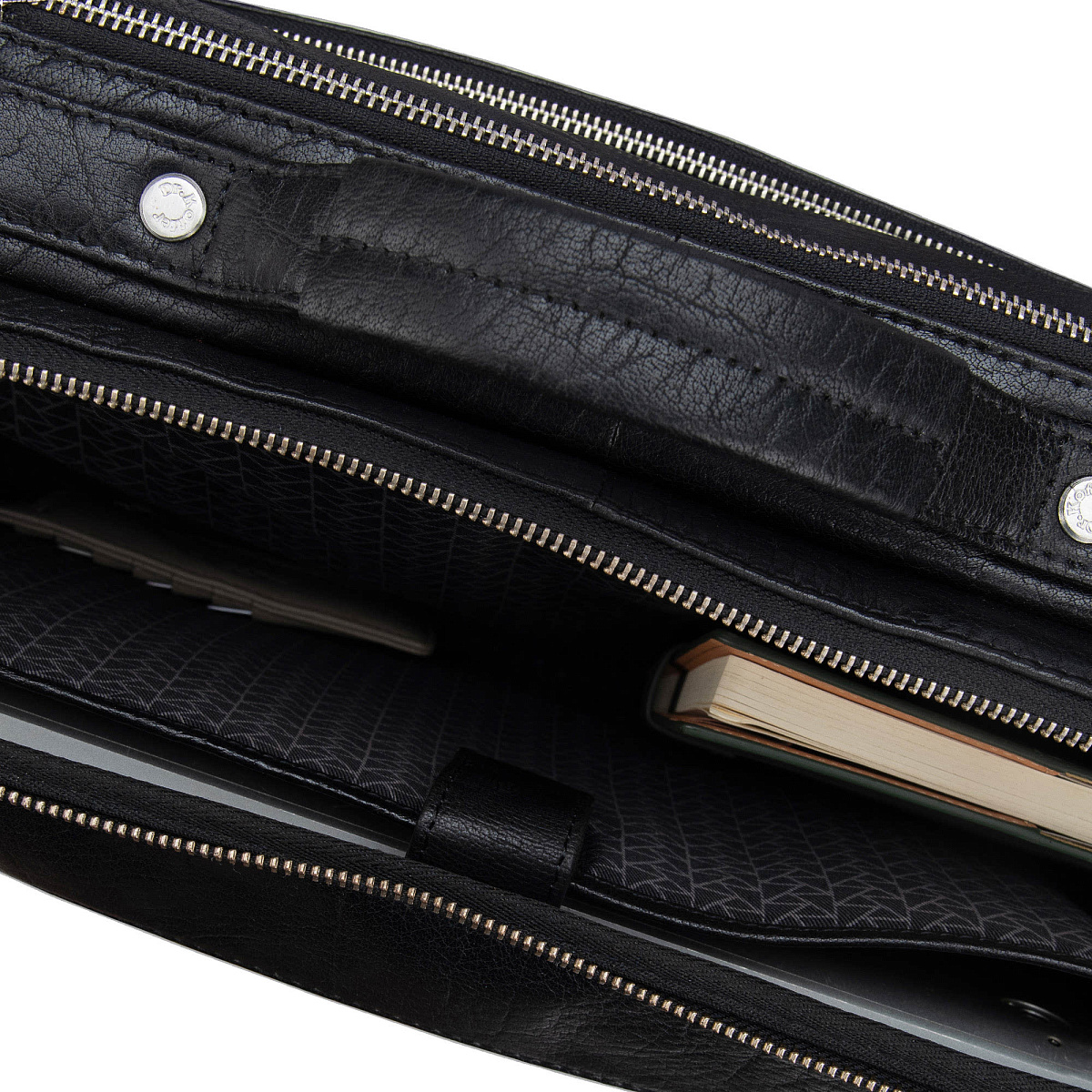 Деловая сумка Dr. Koffer из натуральной кожи черная