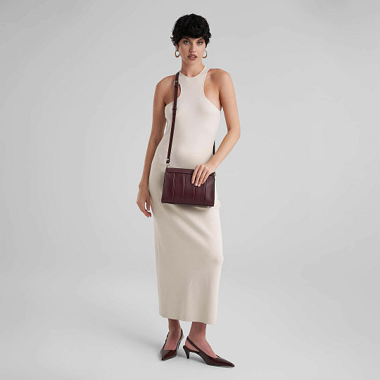 Женская сумка Dr. Koffer из натуральной кожи бордовая