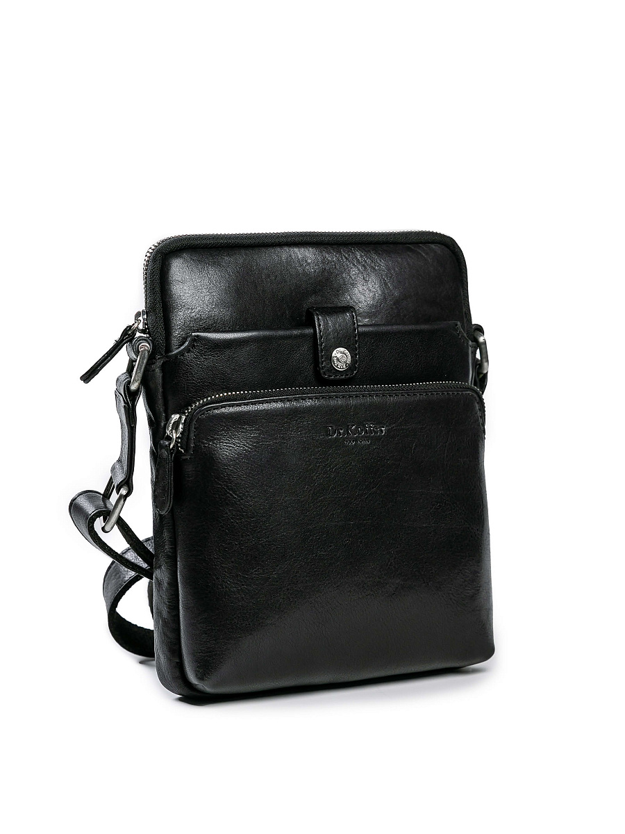 Сумка через плечо Dr.Koffer из натуральной кожи черная