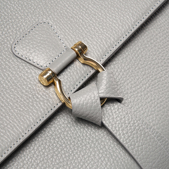 Женская сумка  Dr. Koffer из натуральной кожи серая