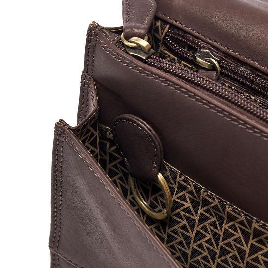 Сумка через плечо Dr.Koffer из натуральной кожи коричневая