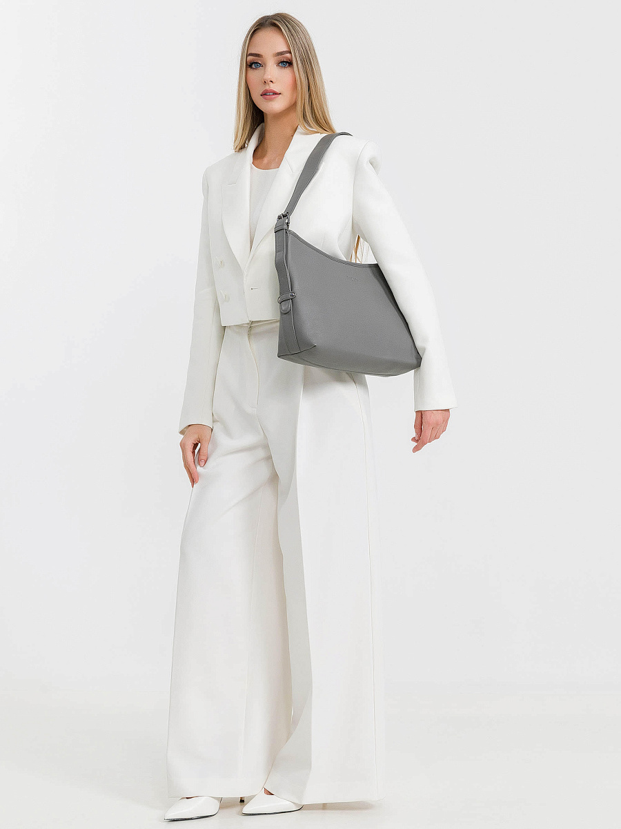 Женская сумка Dr.Koffer из натуральной кожи серая