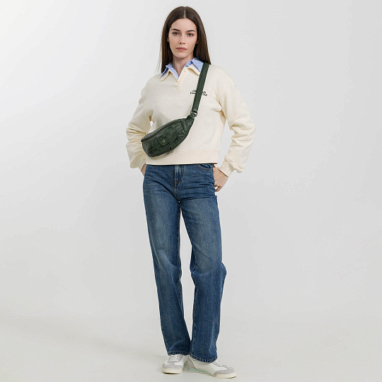 Сумка на пояс Dr. Koffer из натуральной кожи зеленая