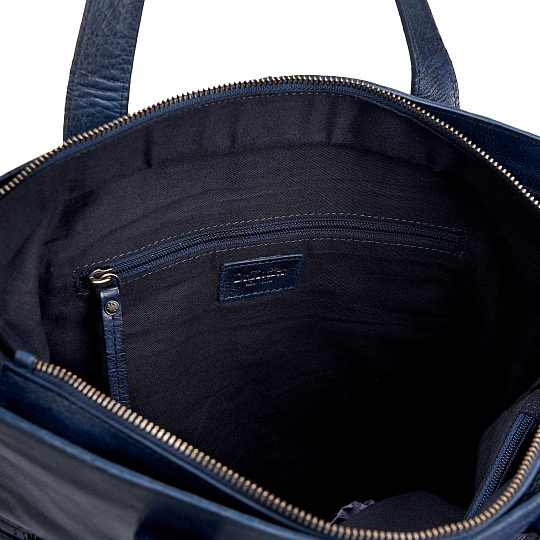 Деловая сумка Dr.Koffer из натуральной кожи синяя