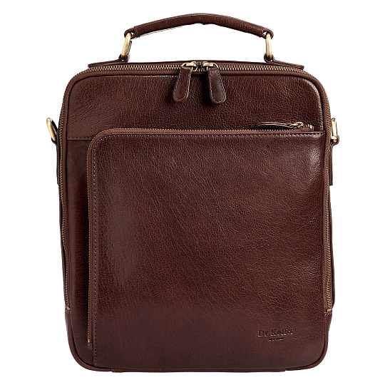 Сумка через плечо Dr.Koffer из натуральной кожи коричневая