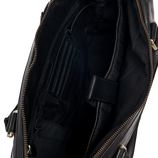 Деловая сумка Dr.Koffer из натуральной кожи черная