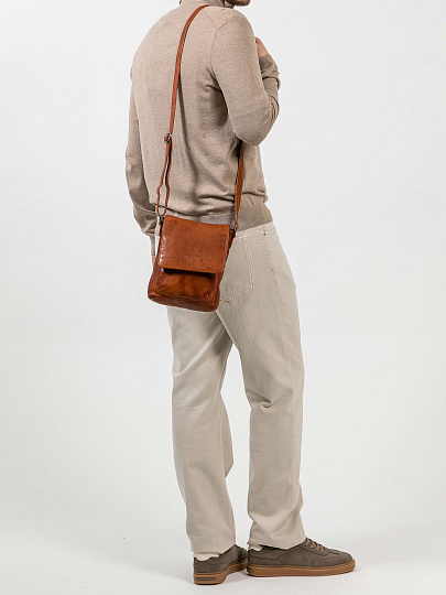 Сумка через плечо Dr.Koffer из натуральной кожи коричневая