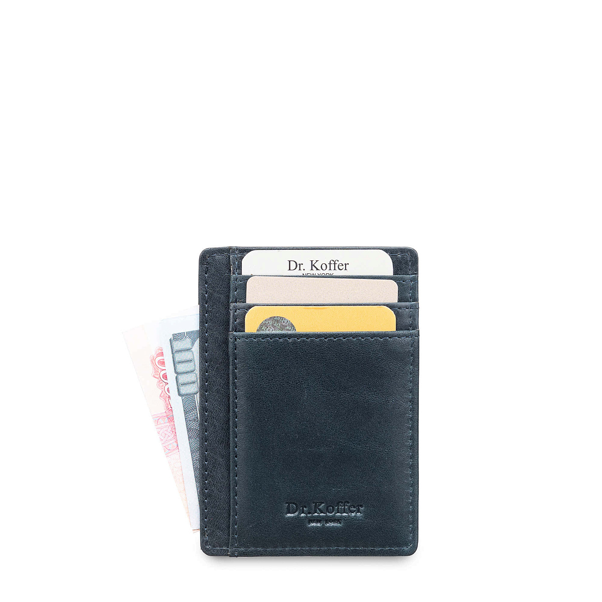Кредитница Dr.Koffer из натуральной кожи синяя