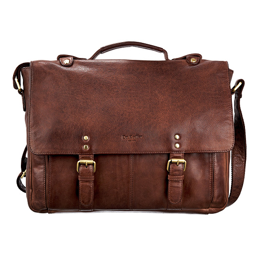 Портфель Dr.Koffer из натуральной кожи темно-коричневый